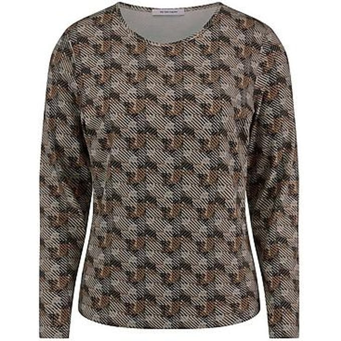 Shirt ronde hals Van Peter Hahn beige