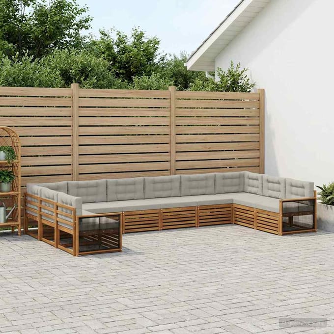 vidaXL - Sofa-Sets - 10 - st - Massief - Acacia - Hout