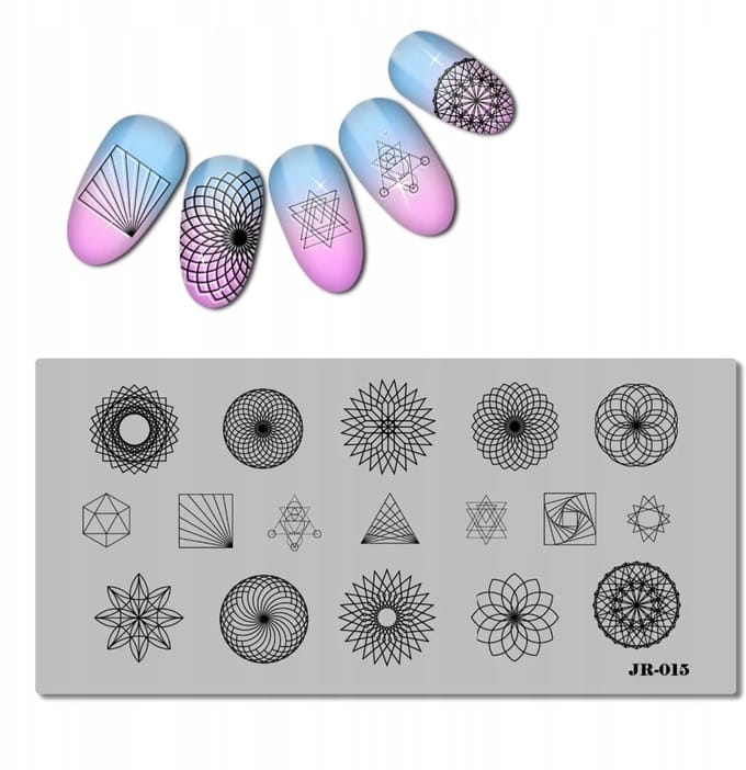 Born Pretty JR-015 - Nagel Stempelplaat - Mandala en Geometrisch Ontwerp