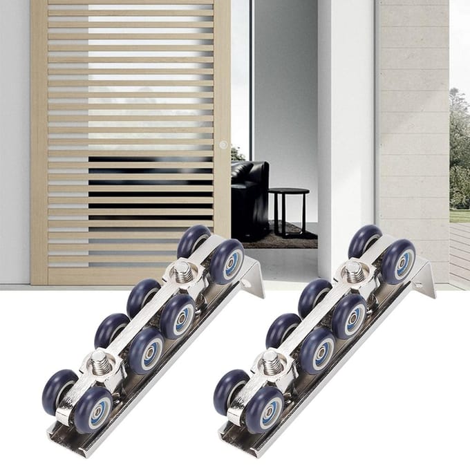 Poulie de porte robuste à 8 roues, roue suspendue pour rail de porte, accessoires de quincaillerie pour porte coulissante domestique