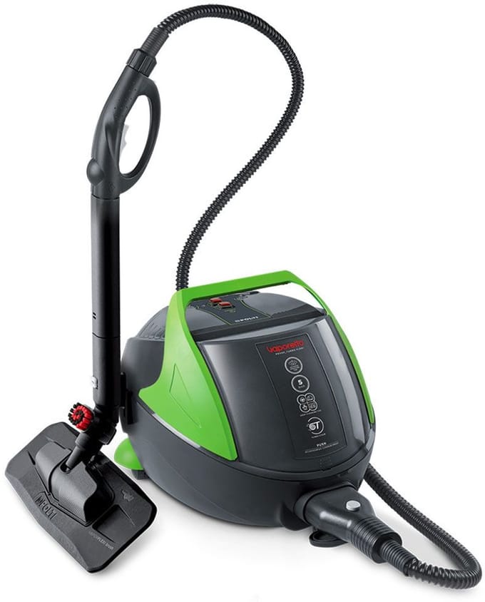 POLTI VAPORETTO Pro 95 Turbo Flexi - Nettoyeur Vapeur Multi-surfaces - 1100 W - 1,3 L - Noir / Vert noir