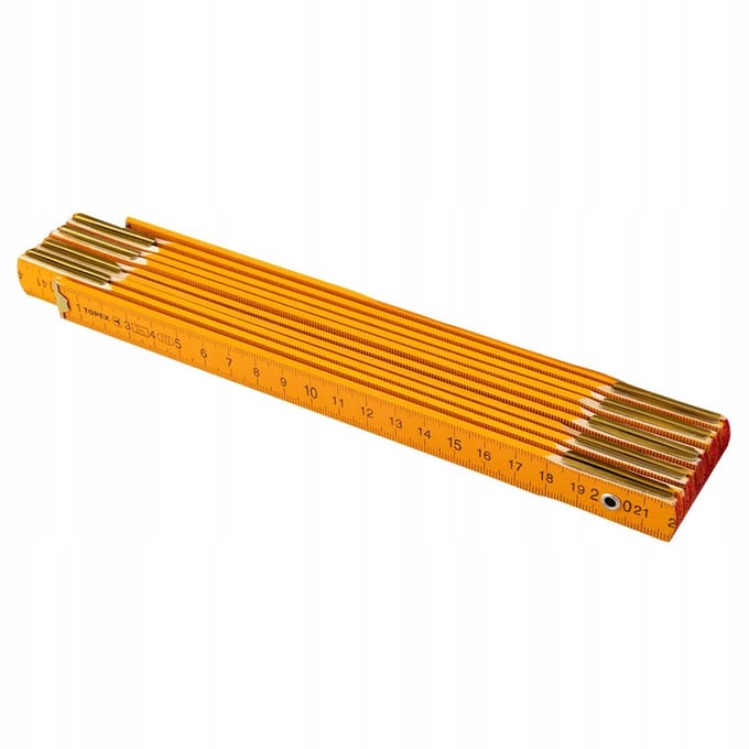 Houten rolmaat 2m geel - TOPEX vouwmaat
