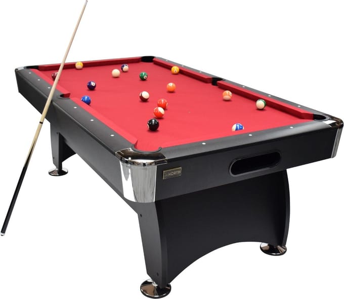 NORTH Gardone Pooltafel Zwart/Rood 7FT