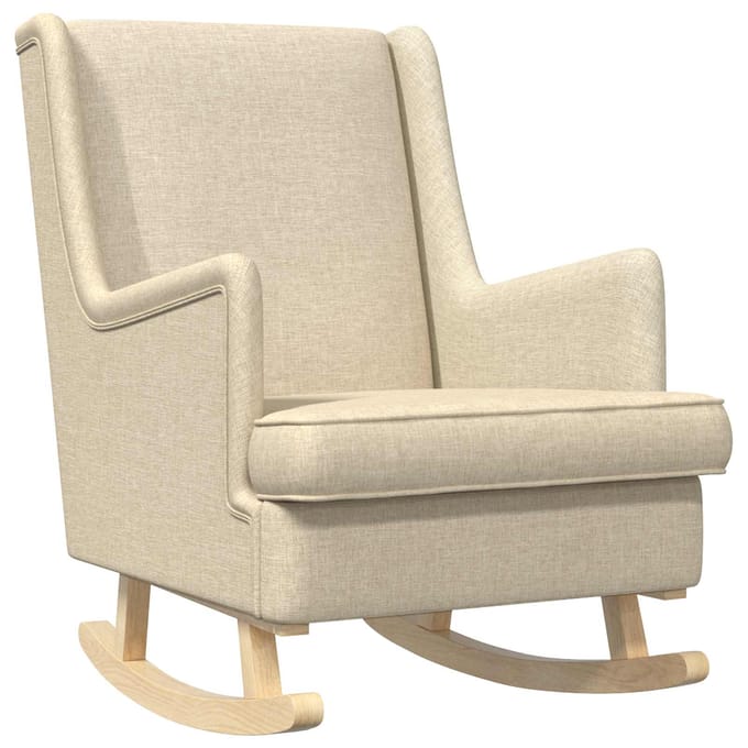 vidaXL - Schommelstoel - Crème - 62 - x - 80 - x - 85 - cm - Stof