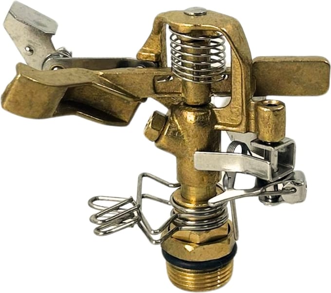 Synx Tools Sectorsproeier 3/4 aansluiting Tuinsproeier - cirkelsproeier - Messing - 16 m reikwijdte - sproeiers voor tuin - zwenksproeier - sproeier drukspuit