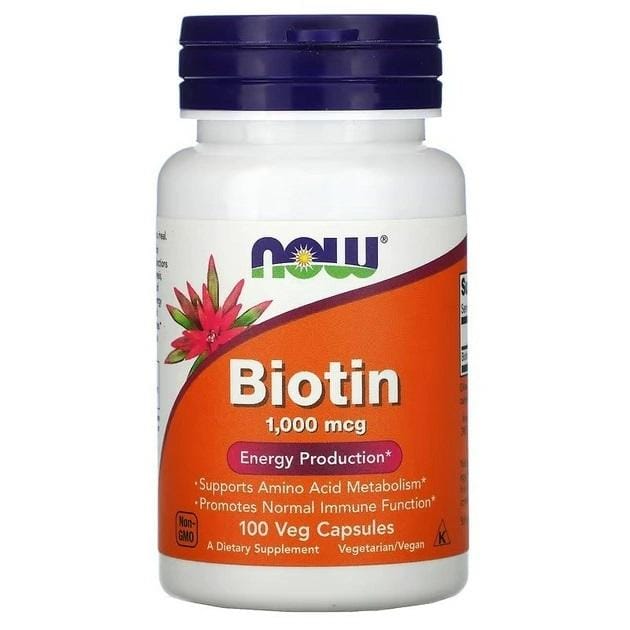 NOW Foods, Biotine, 1000 mcg, 100 caps 2 Unit