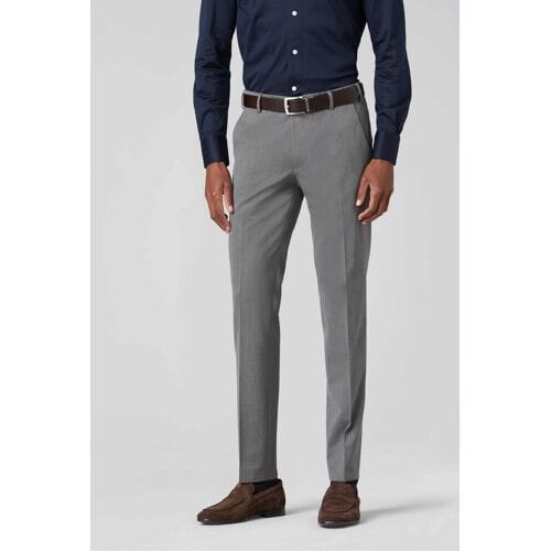 Meyer Broek Bonn Modern Fine Gabardine Bistretch Wool Blend Grijs / male