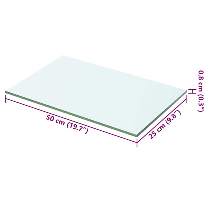 vidaXL - Wandschap - transparant - 50x25 - cm - glas
