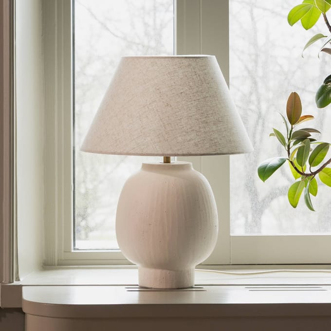 Globen Lighting tafellamp Lorenzo, beige, hoogte 46 cm, keramiek