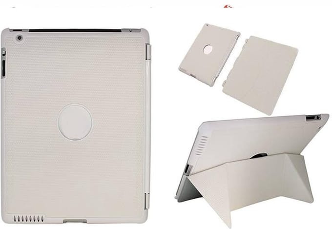 Voor iPad 2/3 smart case / hoes  - met magnetische opvouwbare standaard - Wit