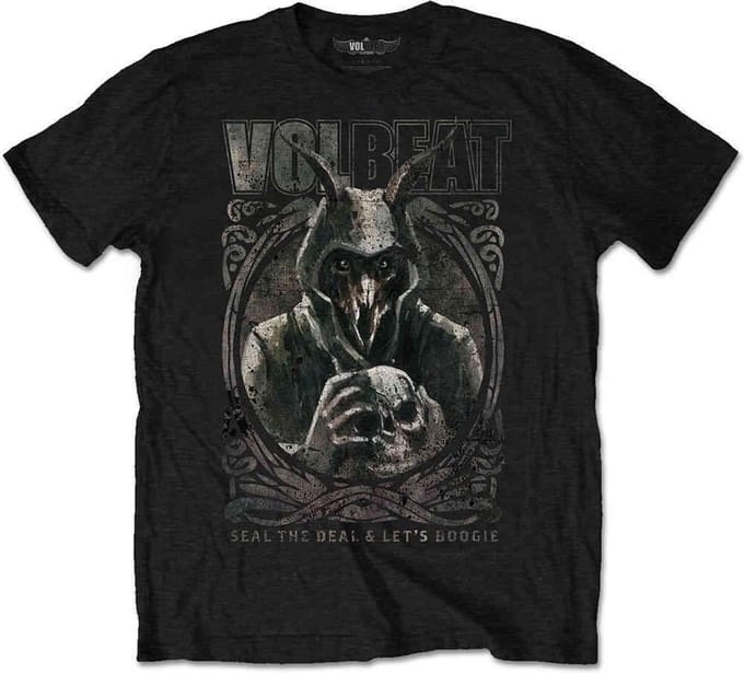 Volbeat - Goat With Skull Heren Tshirt - L - Zwart