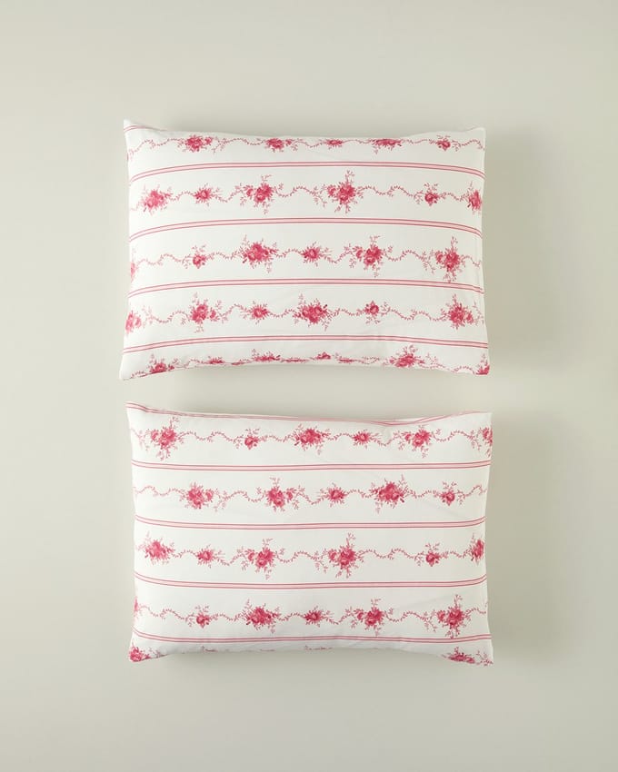 English Home - 2 Kussenslopen - Easy Iron - Pillow Case - 2 stuks - 50x70 cm - Roze