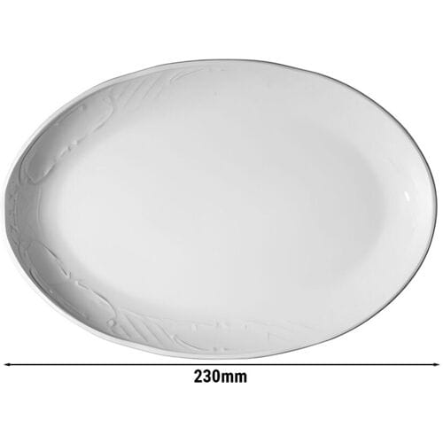 GGM Gastro (24 Stück) CLASSICO - Platte/ Teller - oval - Länge: 230mm - Weiß Wit
