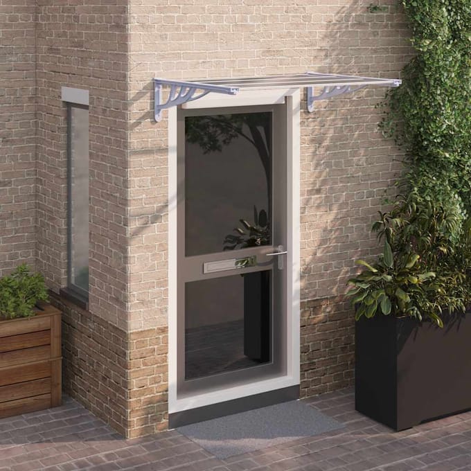 vidaXL - Deurluifel - 122x90 - cm - polycarbonaat - grijs - en - transparant