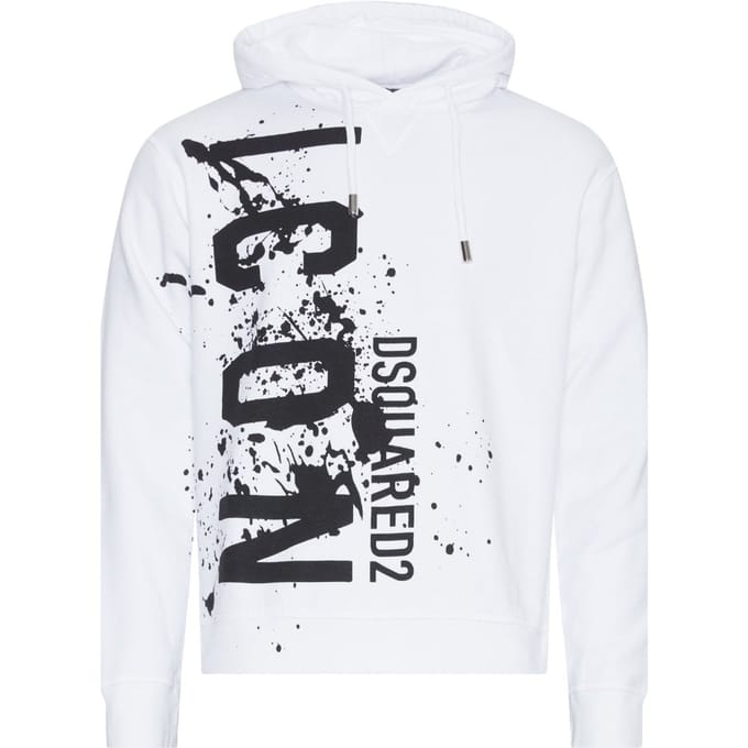 Dsquared2 Cool Fit Icon Splash-logo witte hoodie