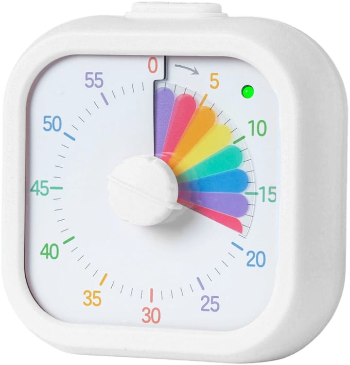 Visuele timer - regenboog - wit