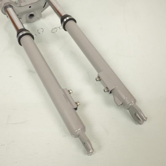 Fourche suspension avant grise pour mobylette Peugeot 103 SP Ø26 fixation basse