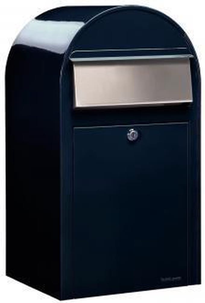 BOBI Brievenbus Grande - RAL 5004 - Zwartblauw en RVS Klep