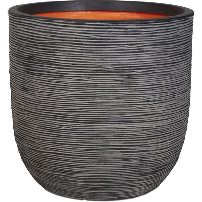 CAPI EUROPE Pot de fleurs RIB NL - 35x34 cm - Anthracite - Plastique recyclé