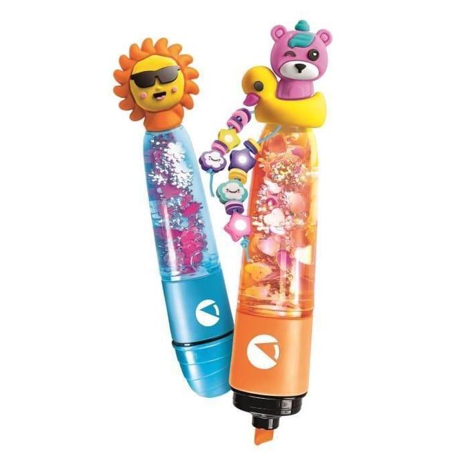 Crée tes fluos - Clementoni - Mini atelier des Fluos - Coffret Crazy Summer - 2 Surligneurs Fluos inclus et accessoires inclus