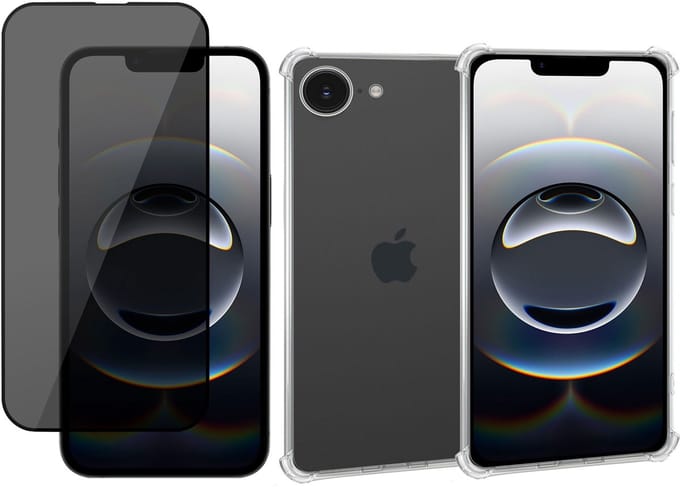 ChiGuard Hoesje & 2x Screenprotector geschikt voor iPhone 16e – Gehard Glas Cover + Shock Proof Case – Transparant