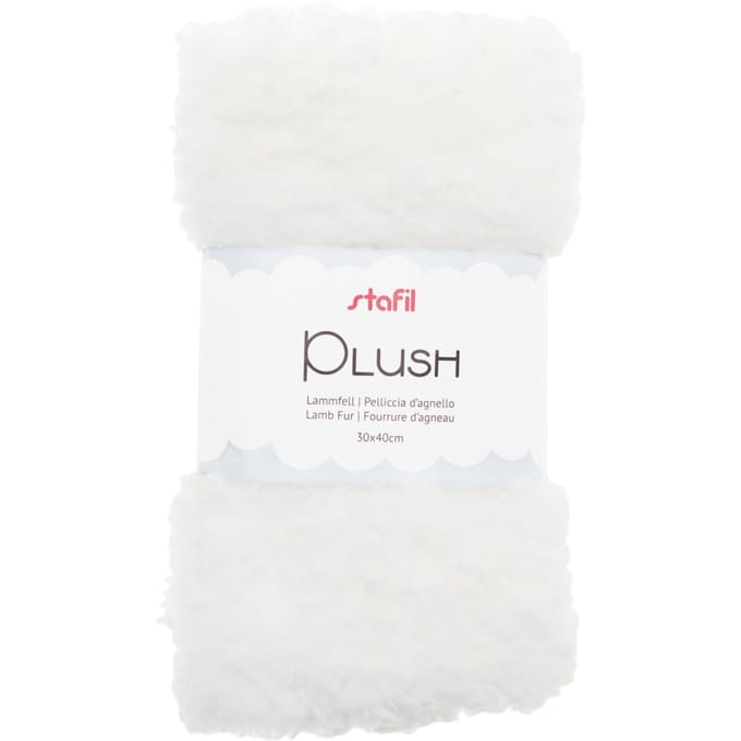 Pluche stof "Lamsvel" - Wit