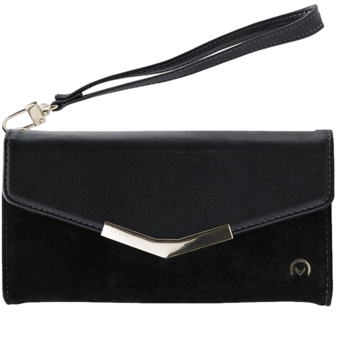 Mobilize iPhone 12 (Pro) Velvet Clutch Zwart