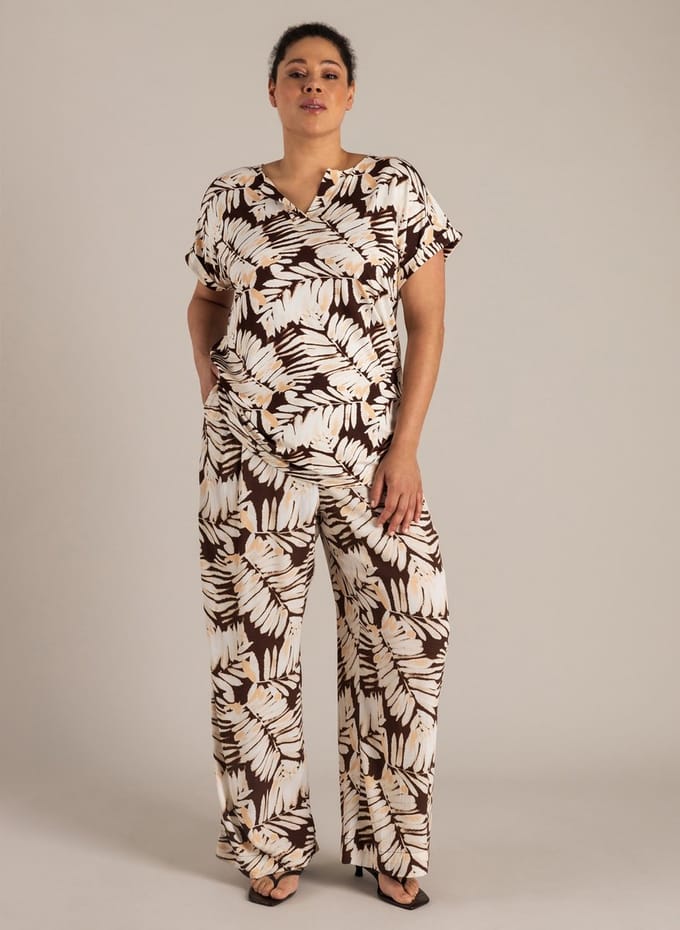 YEST CURVE Nelleke Bottoms - Coffee Brown/Multi-C - maat 3(52)