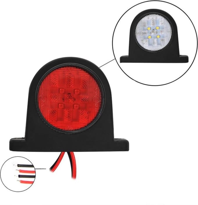 ProPlus Breedtelicht - 68 x 62 mm - 10-30V - 8 LED - Rood/Wit - Waterdicht IP67