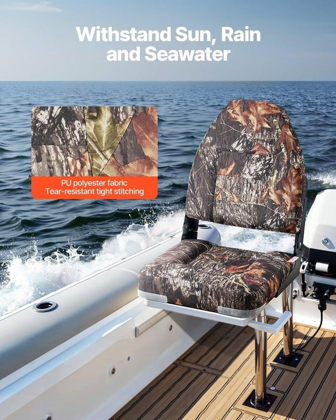 Bootstoel Hoge Rugleuning Opvouwbare Bootstoel Schuimkussen Camouflage