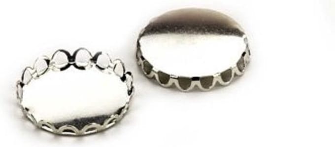 Metal Cover without eyes, 20mm, platinum, 2 pcs