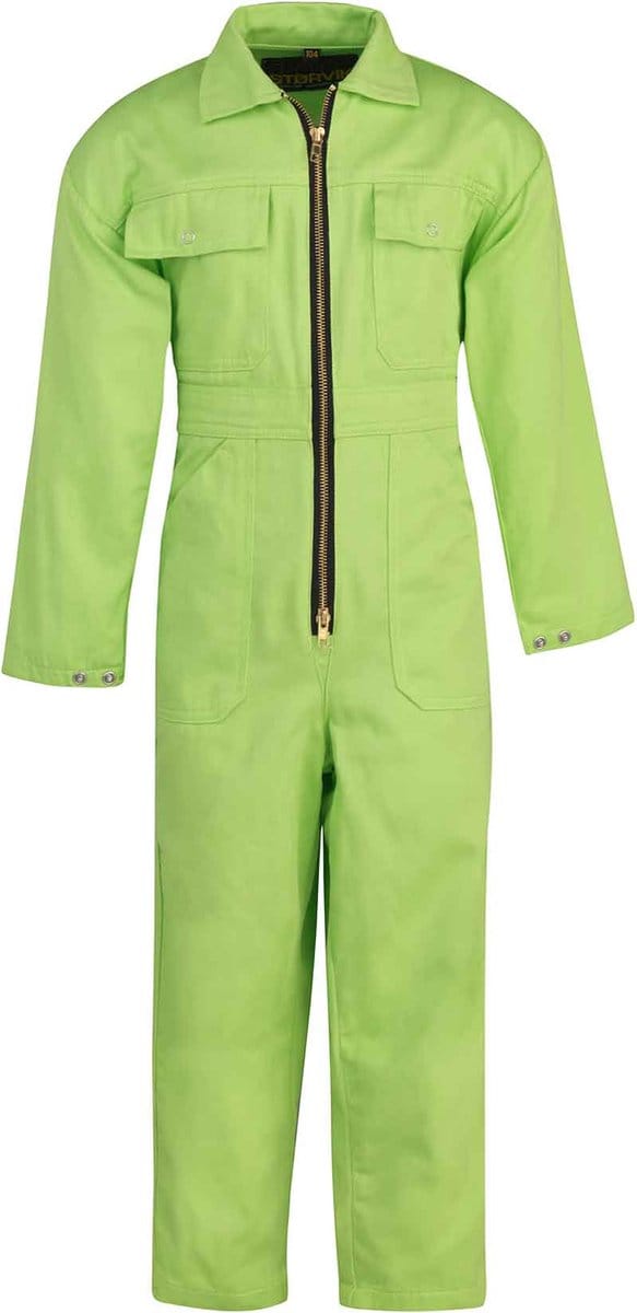 STØRVIK Kinderoverall - Jongens & Meisjes - Rits - Maat 128 - Limegroen