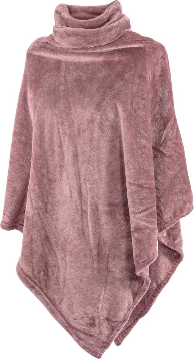 Poncho COSY collar, micro flannel - 80X80cm, russet