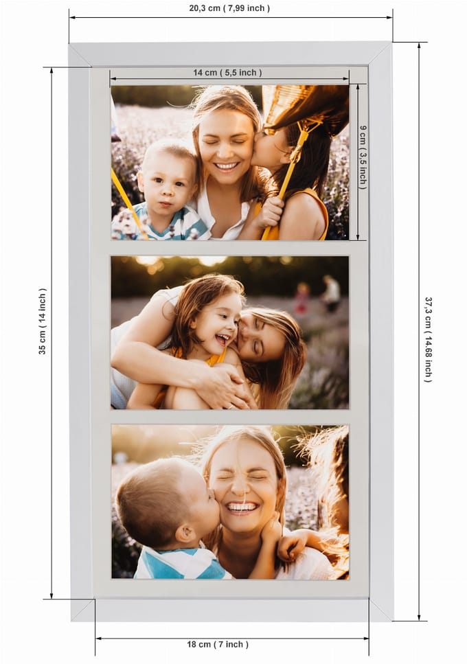 BASIC Serie - Multifotorama 18x35 cm - Wit - MDF - Passe-partout