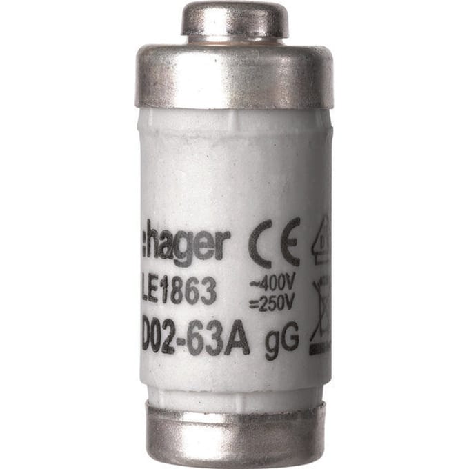 Hager D02 Smeltveiligheid 63A 400V Met Indicator - LE1863 [2 Stuks]