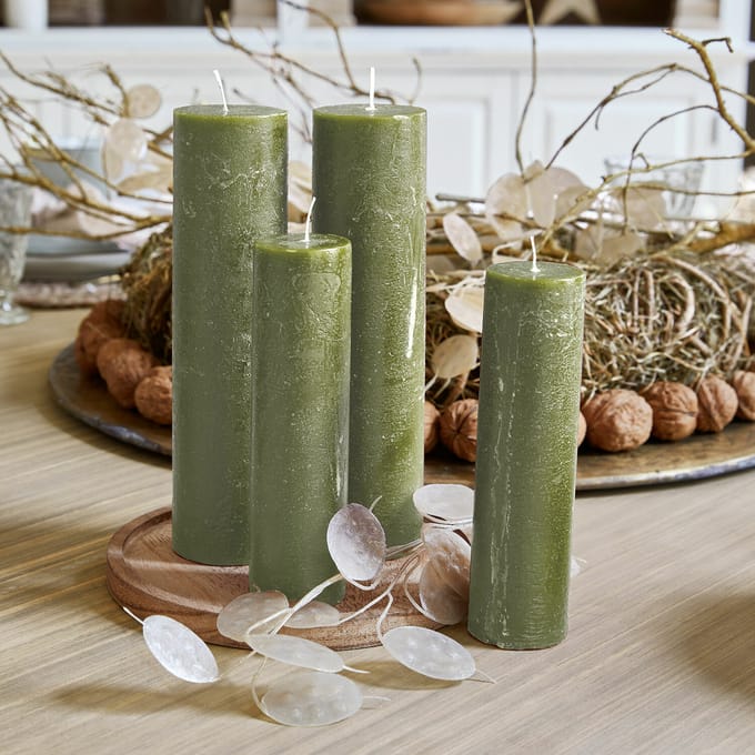 LOBERON Kaars set van 4 Avinal groen