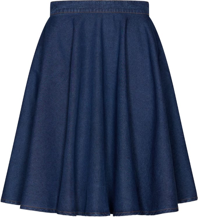 Succubus Clothing Suzy Denim 50's Swing Rok Navy