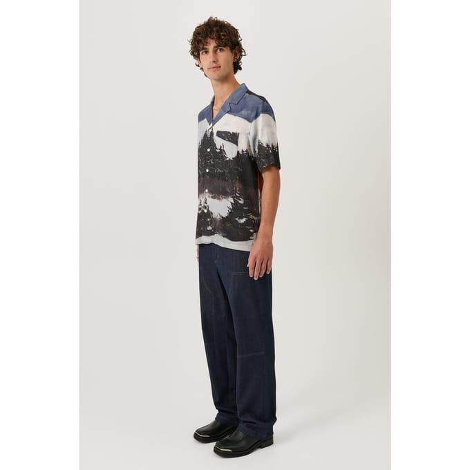 Soulland Orson Shirt Blue Multi Größe: M/L | Business hemden Outlet | Unisex | Blau
