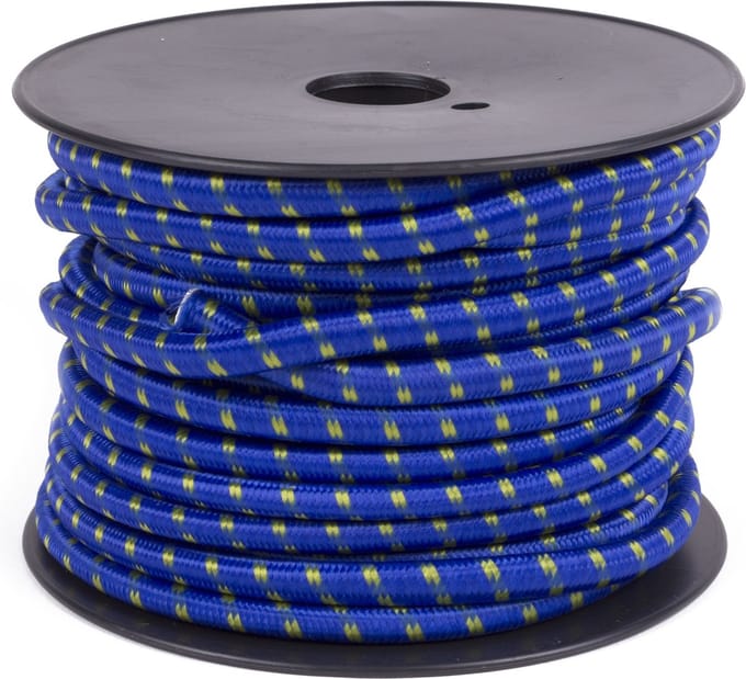 Benson Elastiek op rol - 20 meter - 8 mm - weerbestendig - blauw/geel