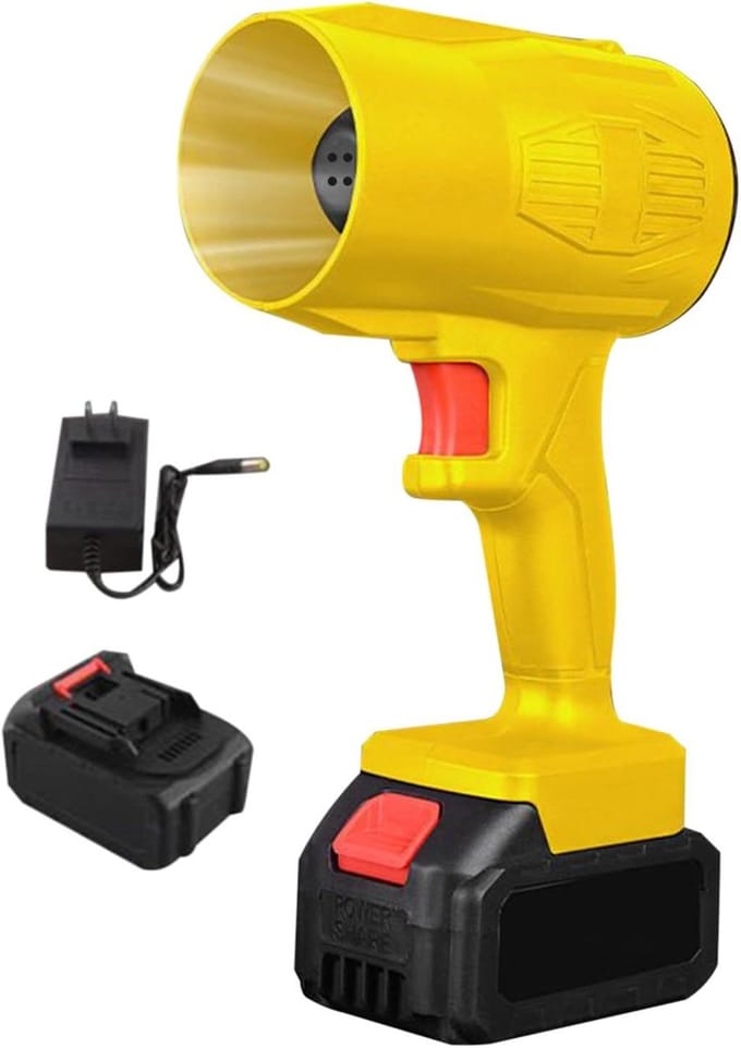 Luchtventilator - Stofblazer - Efficiënt reinigen - Traploze luchtstroomregeling - 28.5 cm - Geel