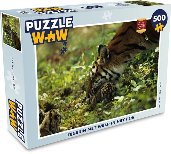 Puzzel Tijger - Planten - Welp - Legpuzzel - Puzzel 500 stukjes