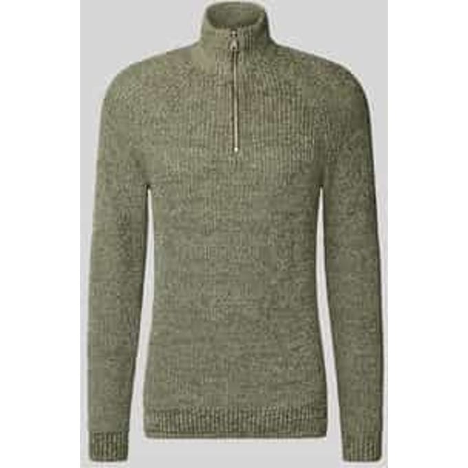 Slim fit gebreide pullover met ritssluiting, model 'Darik'