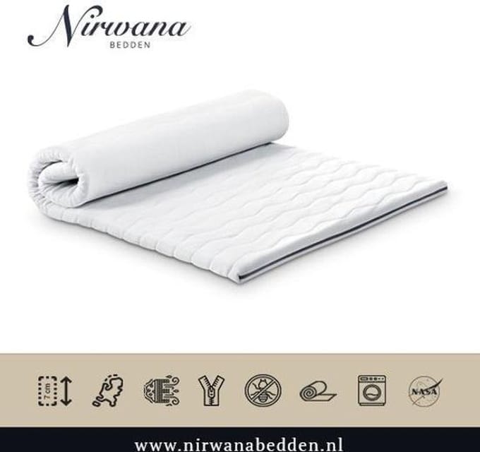 190x200 Topper - Dekmatras Nasa traagschuim c.a. 6 cm dik