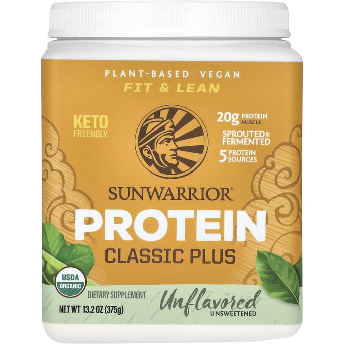 Sunwarrior, Protéine Classic Plus, Végétale, Non aromatisée, 13,2 oz (375 g)