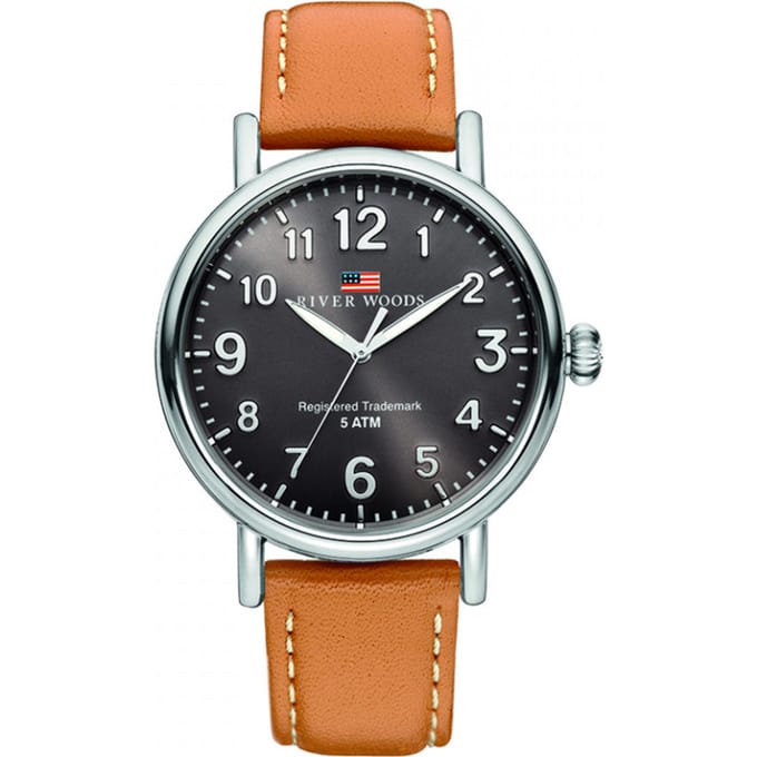 River Woods Sacramento RW420006 Horloge - Leer - Bruin - Ø 42 mm