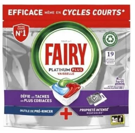 Fairy Platinum Plus Capsules Lave-vaisselle 19 pièces.