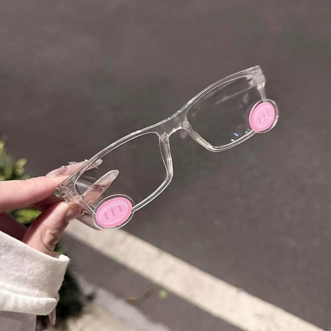 Cosplay Anime Kawaii Acrylique Transparent Lunettes Blush Mode Y2K Accessoires Lunettes de Soleil gray
