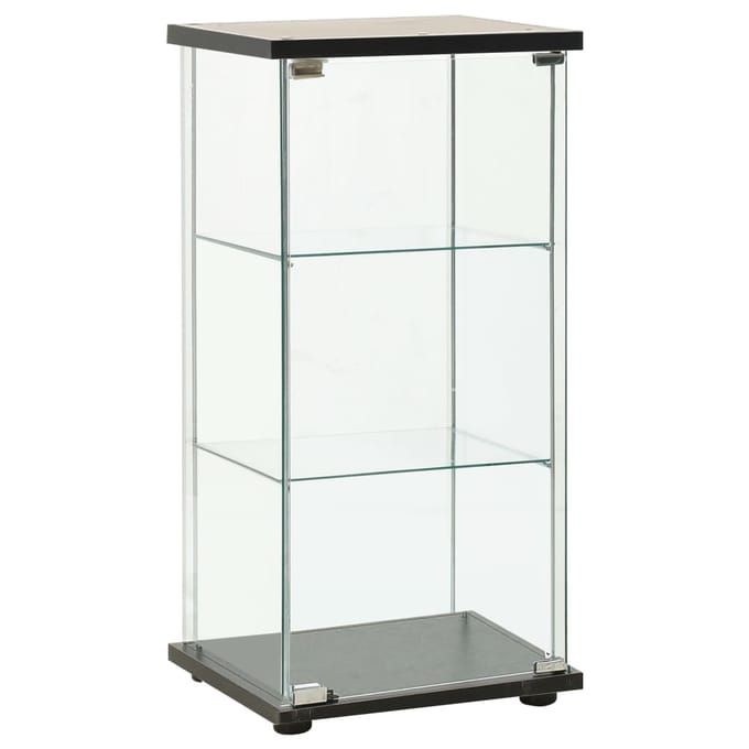vidaXL - Vitrinekast - gehard - glas - zwart