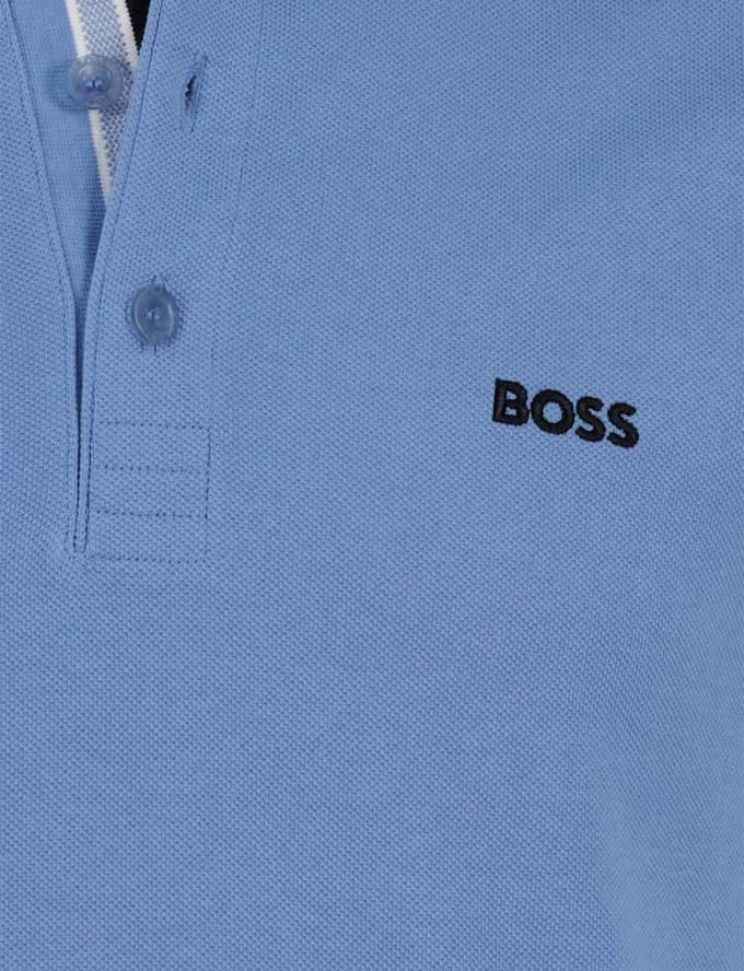 Poloshirt Boss Green Paddy blauw 3 knoops pique