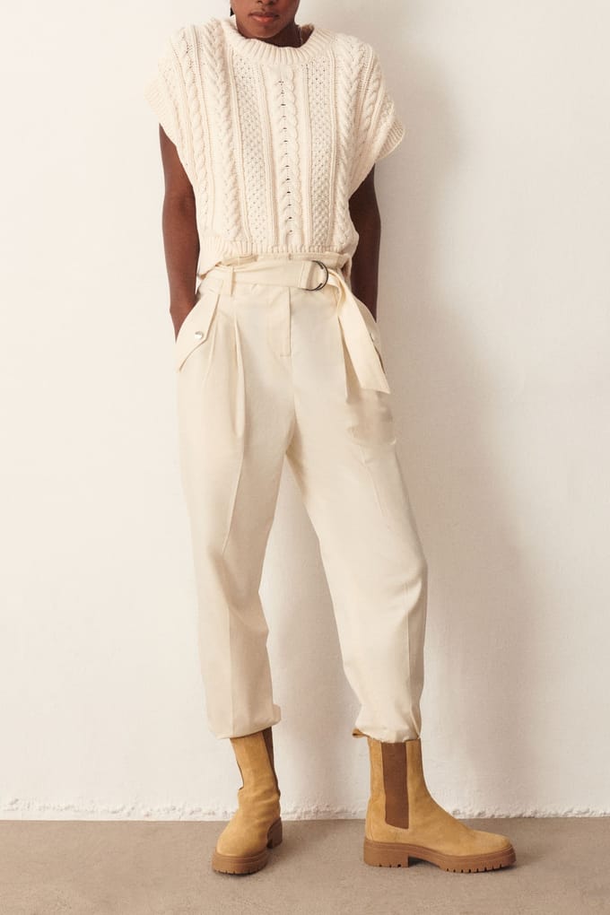 BA&SH Pantalon Madrid Ecru Taglia: L | Pantaloni Outlet | Donna | Marrone